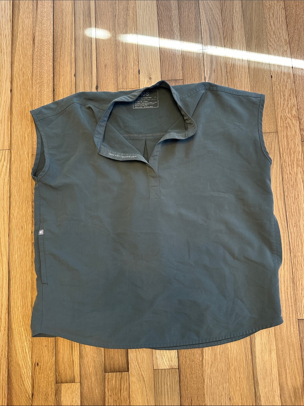Figs Short Sleeve Oversized Rafaela Scrub Top in Bonsai Green